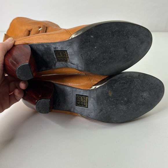 farylrobin Free People Tan Leather Ankle Boots size 9 - Picture 9 of 15